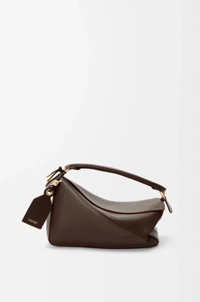Borsa Featherlight Puzzle piccola in pelle di agnello nappa Dark Chestnut Borsa Featherlight Puzzle piccola in pelle di agnello nappa Dark Chestnut
