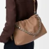 Borsa Flamenco grande in morbida pelle di agnello nappa color moka Borsa Flamenco grande in morbida pelle di agnello nappa color moka