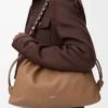 Borsa Flamenco grande in morbida pelle di agnello nappa color moka Borsa Flamenco grande in morbida pelle di agnello nappa color moka