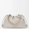 Borsa Flamenco grande in morbida pelle di agnello nappa grigio conchiglia Borsa Flamenco grande in morbida pelle di agnello nappa grigio conchiglia
