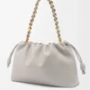 Borsa Flamenco grande in morbida pelle di agnello nappa grigio conchiglia Borsa Flamenco grande in morbida pelle di agnello nappa grigio conchiglia