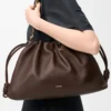 Borsa Flamenco grande in morbida pelle di agnello nappa Marrone scuro Borsa Flamenco grande in morbida pelle di agnello nappa Marrone scuro