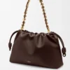 Borsa Flamenco grande in morbida pelle di agnello nappa Marrone scuro Borsa Flamenco grande in morbida pelle di agnello nappa Marrone scuro