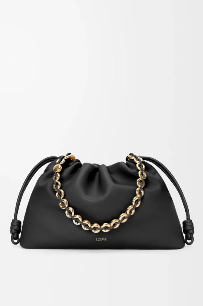 Borsa Flamenco grande in morbida pelle di agnello nappa Nero Borsa Flamenco grande in morbida pelle di agnello nappa Nero