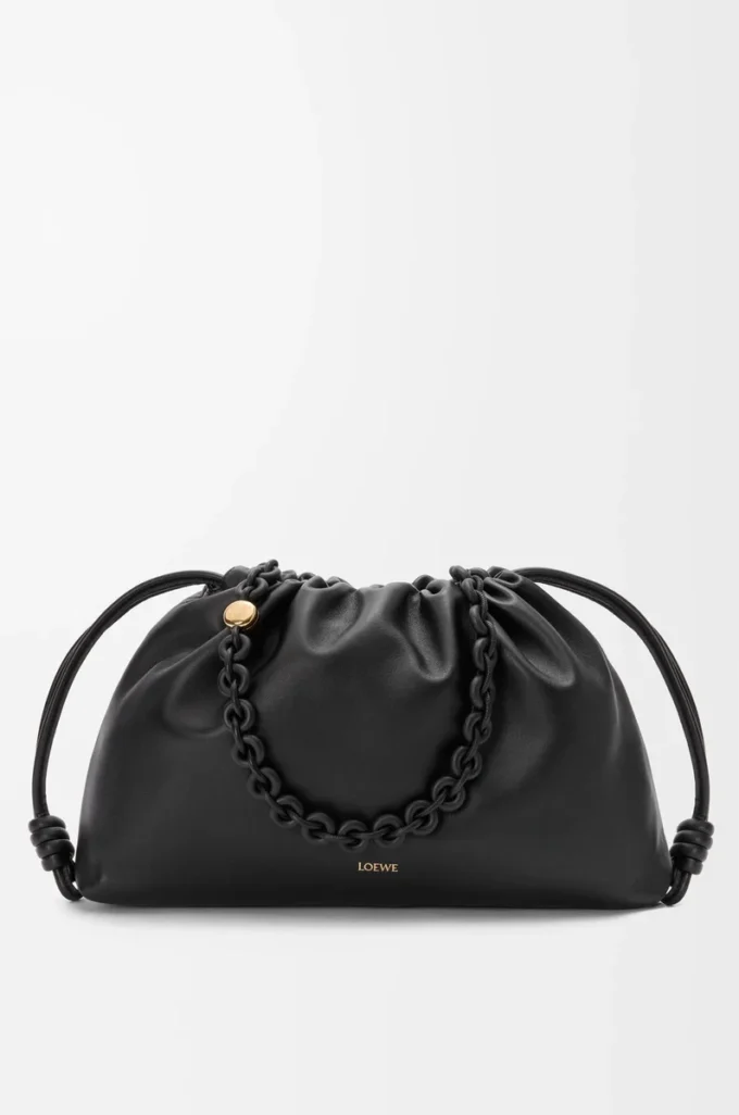 Borsa Flamenco grande in morbida pelle di agnello nappa Nero Borsa Flamenco grande in morbida pelle di agnello nappa Nero