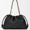 Borsa Flamenco grande in morbida pelle di agnello nappa Nero Borsa Flamenco grande in morbida pelle di agnello nappa Nero