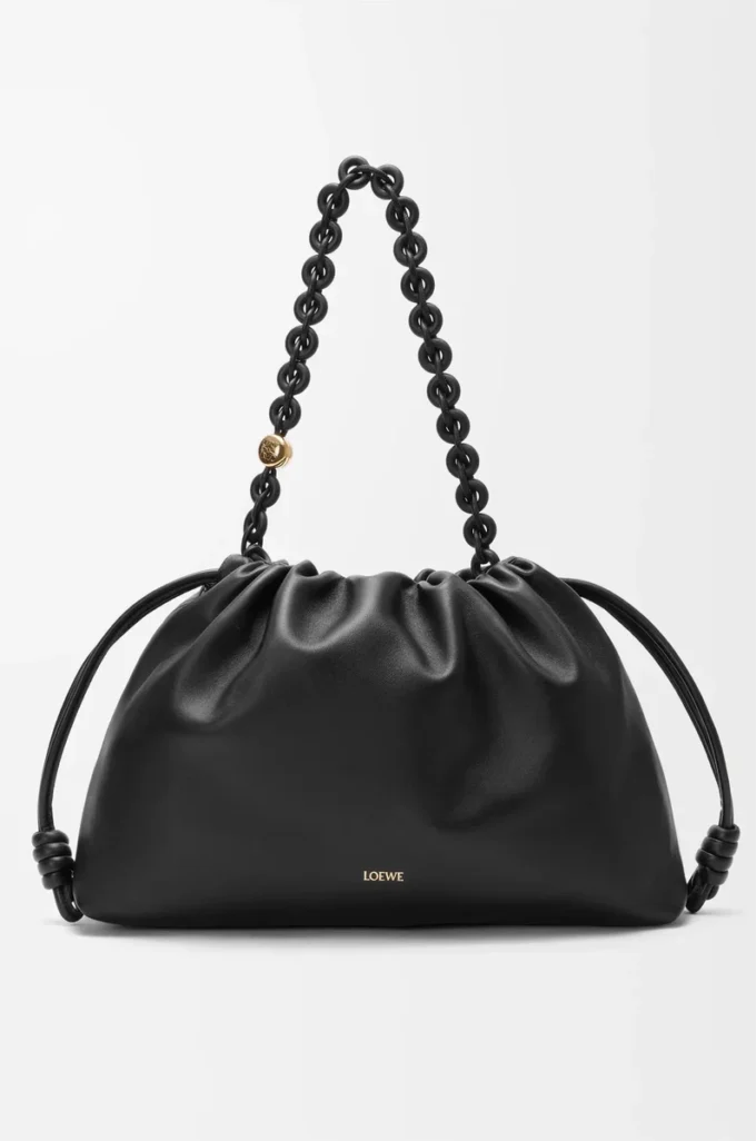 Borsa Flamenco grande in morbida pelle di agnello nappa Nero Borsa Flamenco grande in morbida pelle di agnello nappa Nero