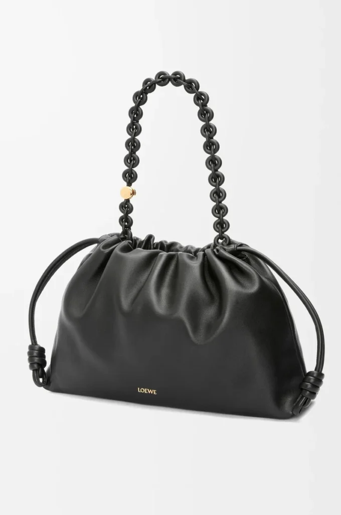 Borsa Flamenco grande in morbida pelle di agnello nappa Nero Borsa Flamenco grande in morbida pelle di agnello nappa Nero
