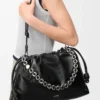 Borsa Flamenco grande in pelle di agnello nappa verniciata Nero Borsa Flamenco grande in pelle di agnello nappa verniciata Nero