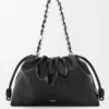 Borsa Flamenco grande in pelle di agnello nappa verniciata Nero Borsa Flamenco grande in pelle di agnello nappa verniciata Nero