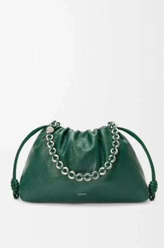 Borsa Flamenco grande in pelle di cervo Evergreen