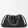 Borsa Flamenco grande in pelle di vitello a grana fine nera Borsa Flamenco grande in pelle di vitello a grana fine nera