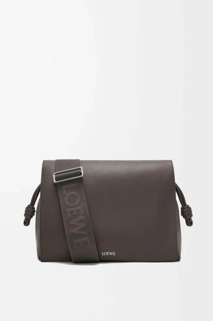 Borsa Flamenco in morbida pelle di vitello lucida Grigio scuro Borsa Flamenco in morbida pelle di vitello lucida Grigio scuro