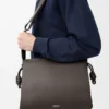 Borsa Flamenco in morbida pelle di vitello lucida Grigio scuro Borsa Flamenco in morbida pelle di vitello lucida Grigio scuro
