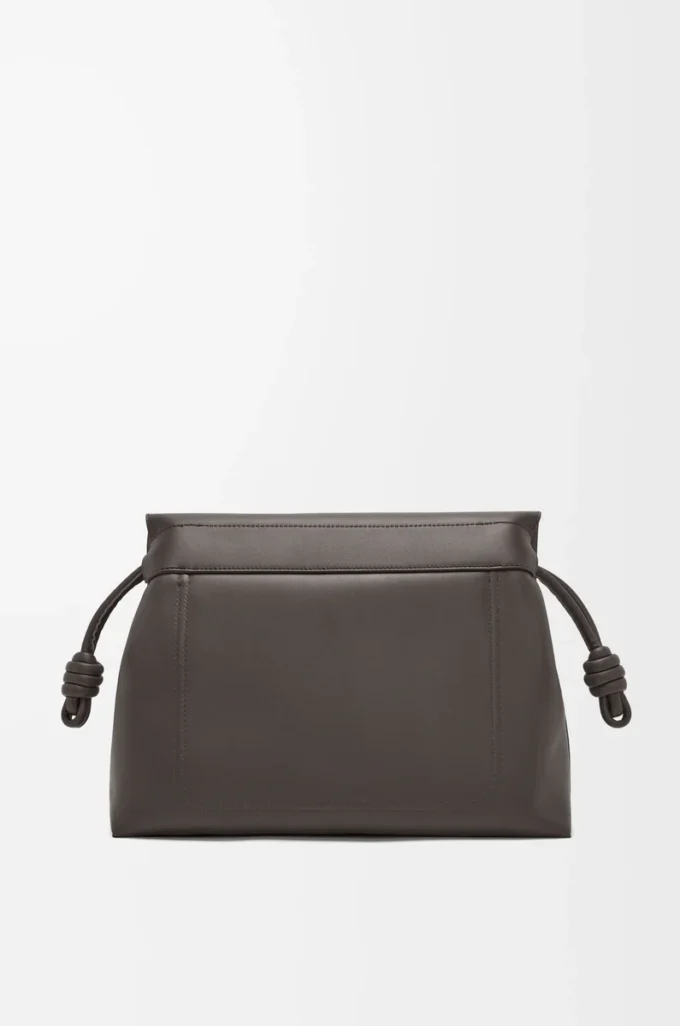 Borsa Flamenco in morbida pelle di vitello lucida Grigio scuro Borsa Flamenco in morbida pelle di vitello lucida Grigio scuro