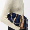 Borsa Flamenco media in maglia jacquard Multicolor Deep Navy