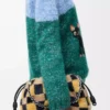 Borsa Flamenco media in maglia jacquard Multicolor Deep Navy
