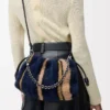 Borsa Flamenco media in maglia jacquard Multicolor Deep Navy