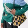 Borsa Flamenco media in maglia jacquard Multicolor Deep Navy