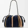 Borsa Flamenco media in maglia jacquard Multicolor Deep Navy