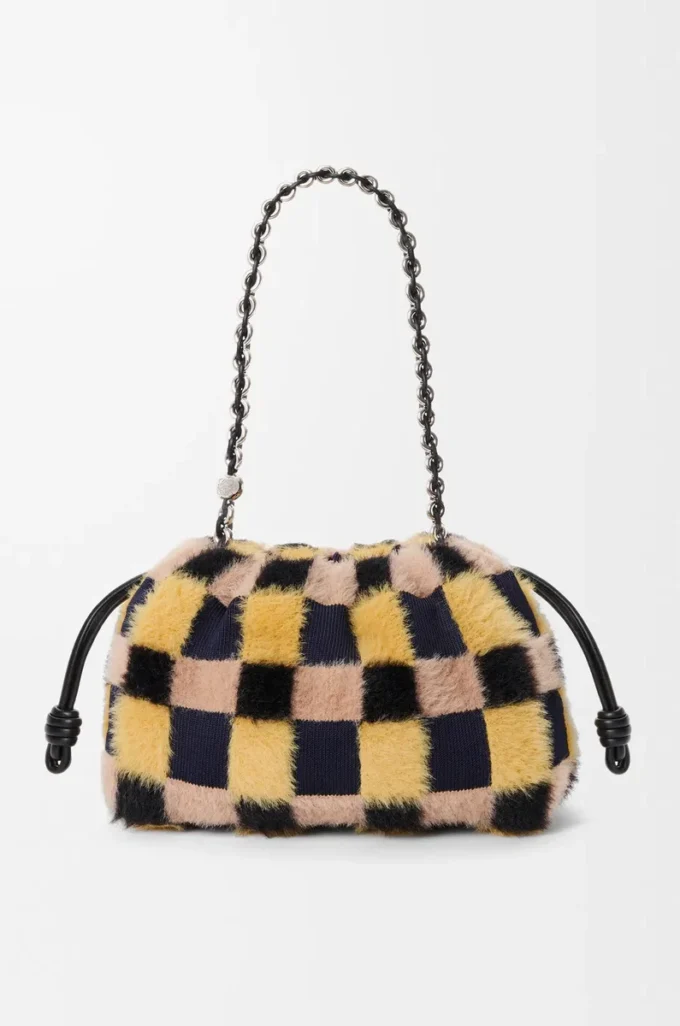 Borsa Flamenco media in maglia jacquard Multicolor Deep Navy
