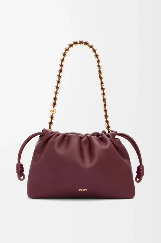 Borsa Flamenco media in morbida pelle di agnello nappa Dark Burgundy Borsa Flamenco media in morbida pelle di agnello nappa Dark Burgundy