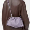 Borsa Flamenco media in morbida pelle di agnello nappa Dirty Mauve