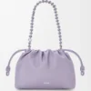 Borsa Flamenco media in morbida pelle di agnello nappa Dirty Mauve