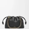 Borsa Flamenco media in morbida pelle di agnello nappa nera Borsa Flamenco media in morbida pelle di agnello nappa nera
