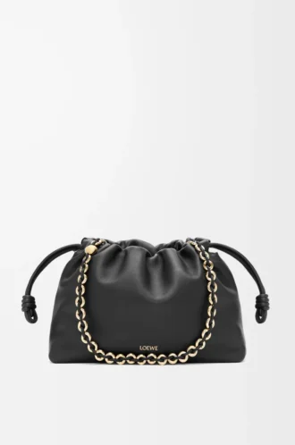 Borsa Flamenco media in morbida pelle di agnello nappa nera
