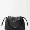 Borsa Flamenco media in morbida pelle di agnello nappa nera Borsa Flamenco media in morbida pelle di agnello nappa nera