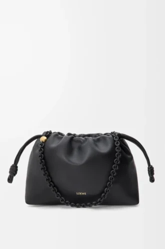 Borsa Flamenco media in morbida pelle di agnello nappa nera