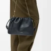 Borsa Flamenco media in morbida pelle di agnello nappa nera Borsa Flamenco media in morbida pelle di agnello nappa nera