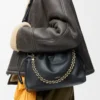 Borsa Flamenco media in morbida pelle di agnello nappa nera Borsa Flamenco media in morbida pelle di agnello nappa nera