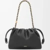 Borsa Flamenco media in morbida pelle di agnello nappa nera Borsa Flamenco media in morbida pelle di agnello nappa nera
