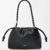 Borsa Flamenco media in morbida pelle di agnello nappa nera Borsa Flamenco media in morbida pelle di agnello nappa nera