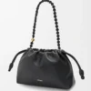 Borsa Flamenco media in morbida pelle di agnello nappa nera Borsa Flamenco media in morbida pelle di agnello nappa nera