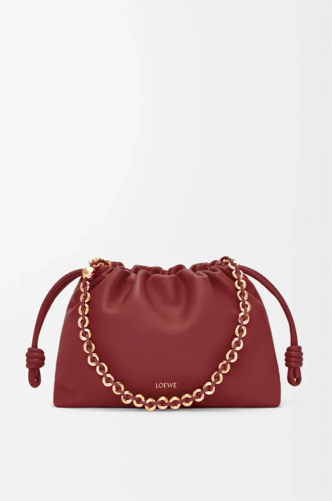 Borsa Flamenco media in morbida pelle di agnello nappa rosso bruciato Borsa Flamenco media in morbida pelle di agnello nappa rosso bruciato