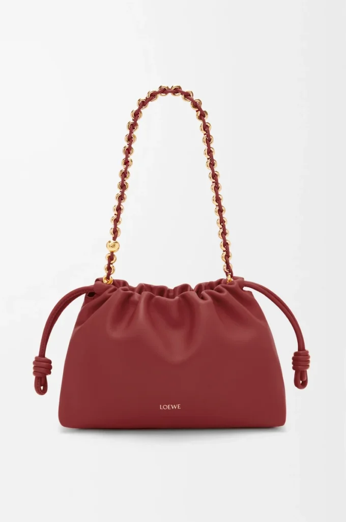 Borsa Flamenco media in morbida pelle di agnello nappa rosso bruciato Borsa Flamenco media in morbida pelle di agnello nappa rosso bruciato