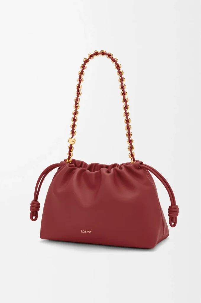 Borsa Flamenco media in morbida pelle di agnello nappa rosso bruciato Borsa Flamenco media in morbida pelle di agnello nappa rosso bruciato