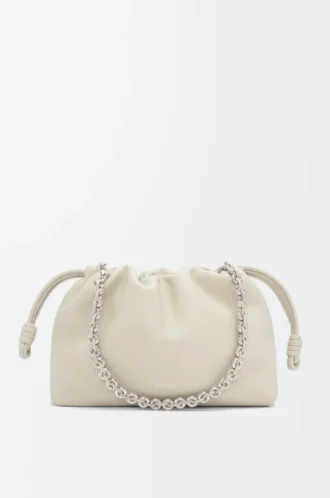Borsa Flamenco media in morbida pelle di agnello nappa Sea Salt