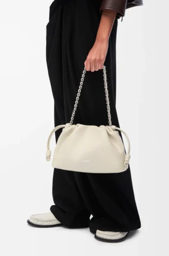 Borsa Flamenco media in morbida pelle di agnello nappa Sea Salt