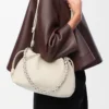 Borsa Flamenco media in morbida pelle di agnello nappa Sea Salt