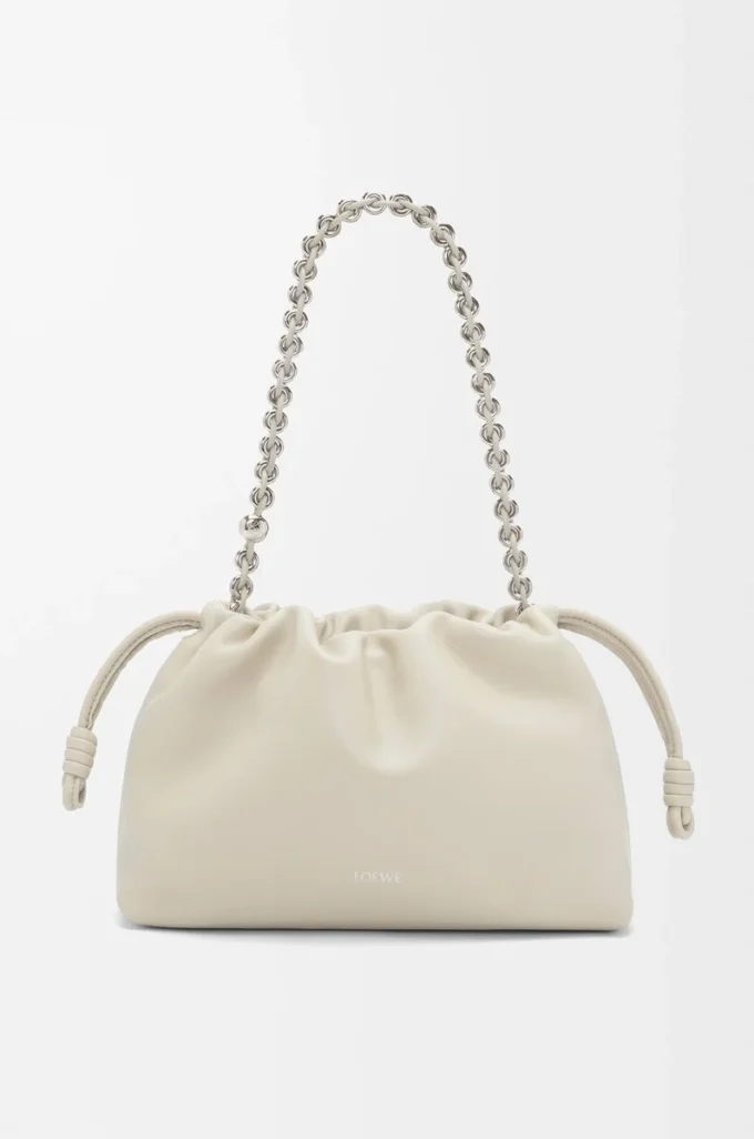 Borsa Flamenco media in morbida pelle di agnello nappa Sea Salt
