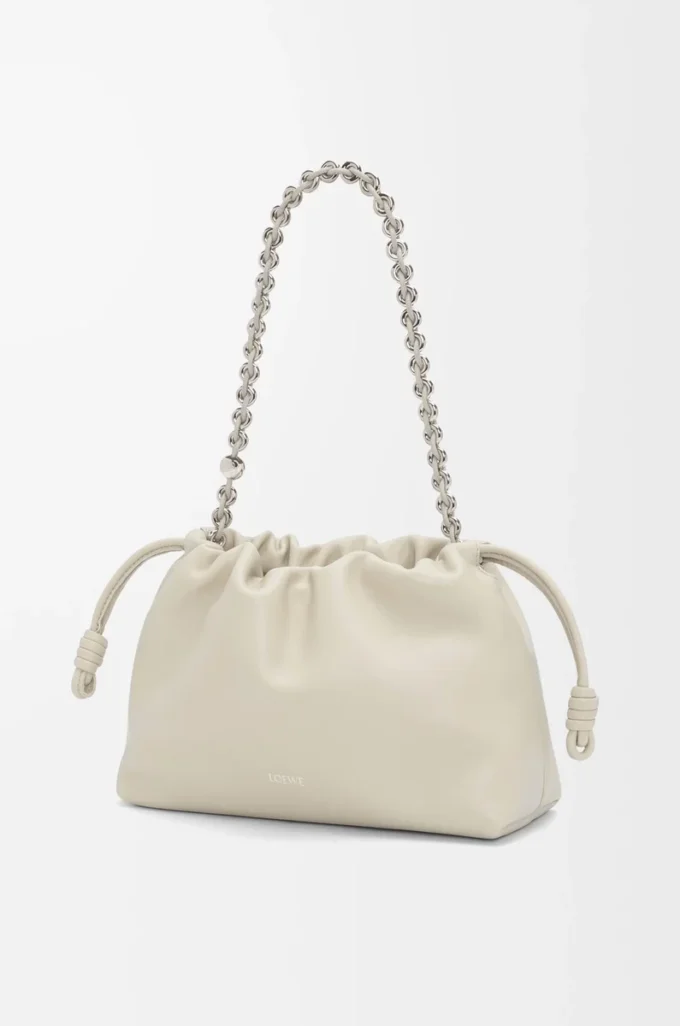 Borsa Flamenco media in morbida pelle di agnello nappa Sea Salt