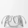 Borsa Flamenco media in pelle di agnello laminata Argento Borsa Flamenco media in pelle di agnello laminata Argento