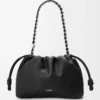 Borsa Flamenco media in pelle di vitello a grana fine Nero Borsa Flamenco media in pelle di vitello a grana fine Nero