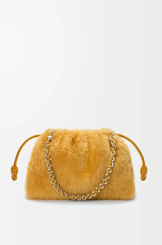 Borsa Flamenco media in shearling giallo Borsa Flamenco media in shearling giallo