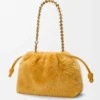 Borsa Flamenco media in shearling giallo Borsa Flamenco media in shearling giallo