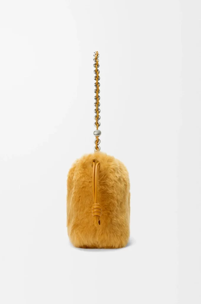 Borsa Flamenco media in shearling giallo Borsa Flamenco media in shearling giallo